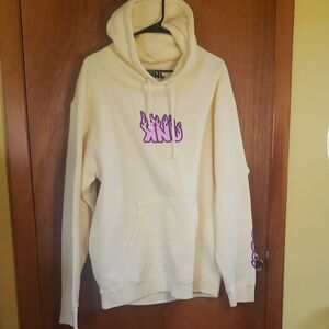 Yellow JNK KNJ Hoodie with Purple Graphic